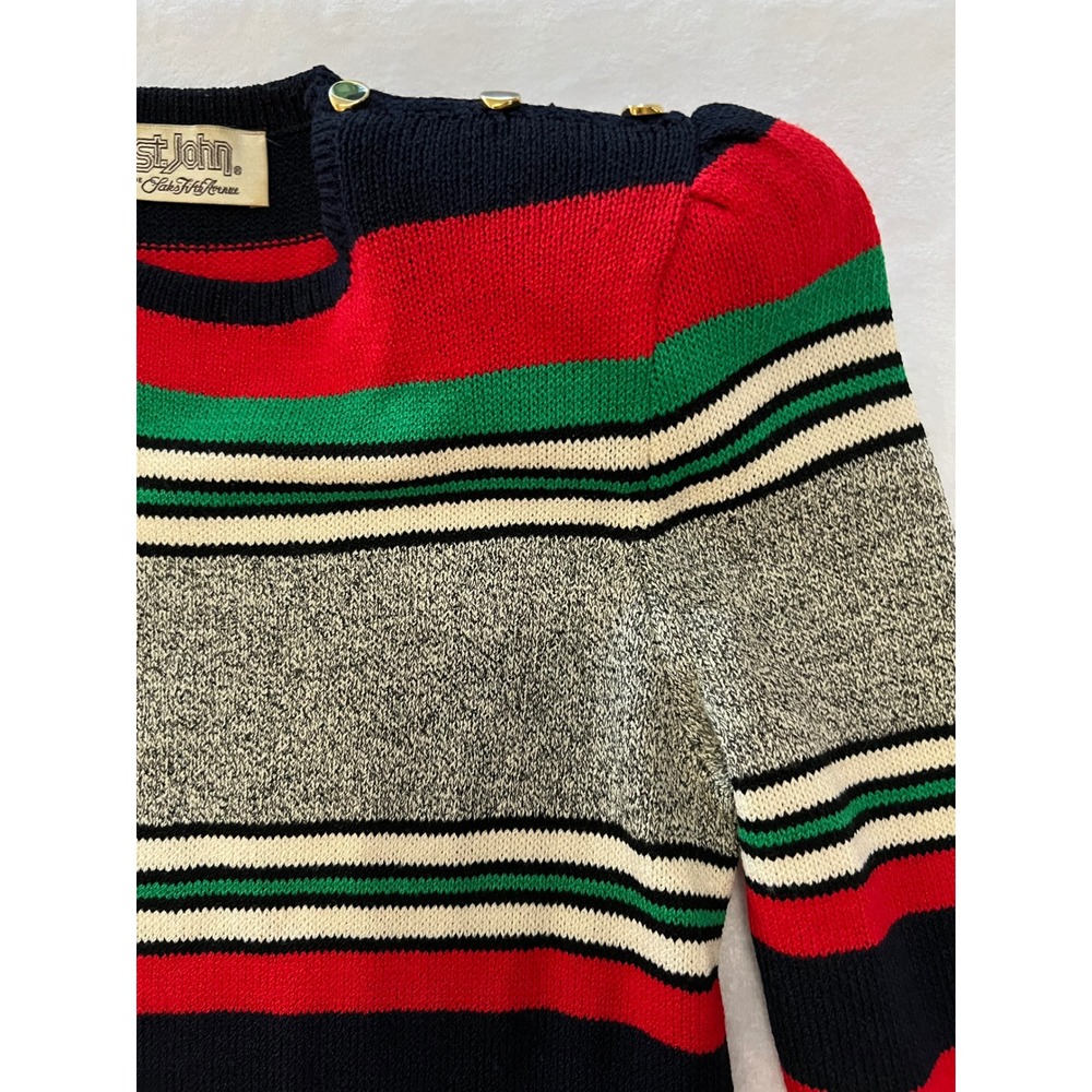 VTG St. John Knit Dress Multicolor Striped Saks Fifth Avenue Dress - sz 6* - Picture 3 of 14